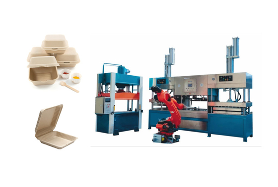 Bleach Pulp Sheet Máy làm bộ đồ ăn thông minh với Robot 6 trục và máy cắt