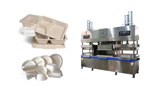 Máy nén nhiệt / ép ướt Biodegradable Tableware với điều khiển PLC